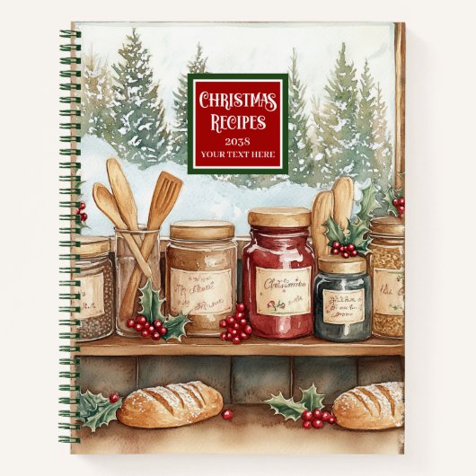 Traditionelles WeihnachtsrezeptorNotebook mit Name Notizblock (Vorderseite)