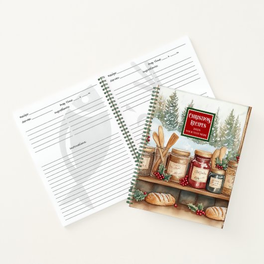 Traditionelles WeihnachtsrezeptorNotebook mit Name Notizblock (Innenseite)