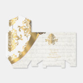 Traditionelles weißes Pergament und Golddamastenho Geschenkschachtel (Ungefaltet)