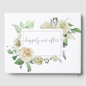 Traditionelles White Floral Frame Wedding Gästebuc Gästebuch (Rückseite)