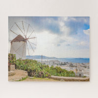 Traditionelles Windmühle griechischen Dorf Mykonos
