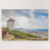 Traditionelles Windmühle griechischen Dorf Mykonos