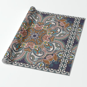 Traditionelles Ziergebirge Paisley Bandanna. Yo Geschenkpapier