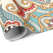 Traditionelles Ziergebirge Paisley Bandanna. Yo Geschenkpapier (Rolleneckpunkt)