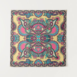 Traditionelles Ziergebirge Paisley Bandanna. Yo Wandteppich