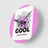 TRAENDING SCHÖNE PINK DOG WALL CLOCK RUNDE WANDUHR (Winkel)