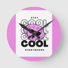 TRAENDING SCHÖNE PINK DOG WALL CLOCK RUNDE WANDUHR