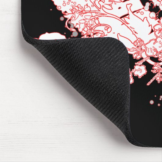 traf Baum. rot & weiß. Mousepad (Ecke)