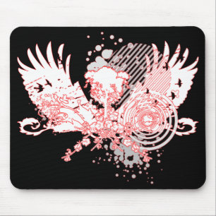 traf Baum. rot & weiß. Mousepad