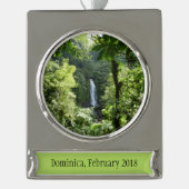 Trafalgar Falls Tropical Rainforest Fotografie Banner-Ornament Silber (Vorderseite)