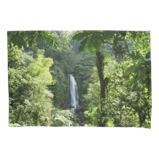 Trafalgar Falls Tropical Rainforest Fotografie Kissenbezug (Vorderseite)