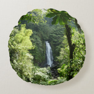 Trafalgar Falls Tropical Rainforest Fotografie Rundes Kissen