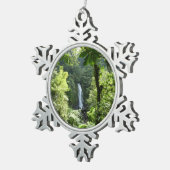 Trafalgar Falls Tropical Rainforest Fotografie Schneeflocken Zinn-Ornament (Rechts)