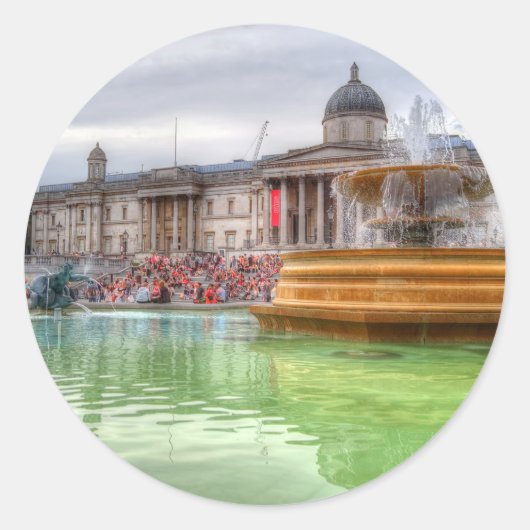 Trafalgar-Platz Runder Aufkleber (Vorderseite)