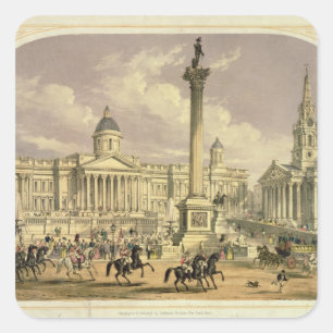 Trafalgar Square, herausgegeben von Dickinson Quadratischer Aufkleber