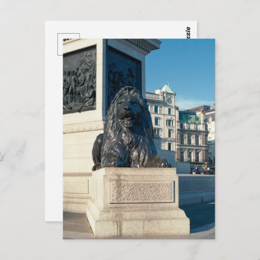 Trafalgar Square Lion, London UK Postcard Postkarte (Vorne/Hinten)