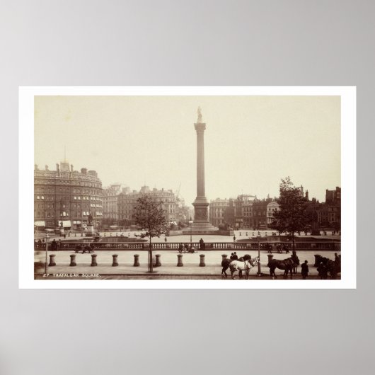 Trafalgar Square, London (sepia Foto) Poster (Vorne)