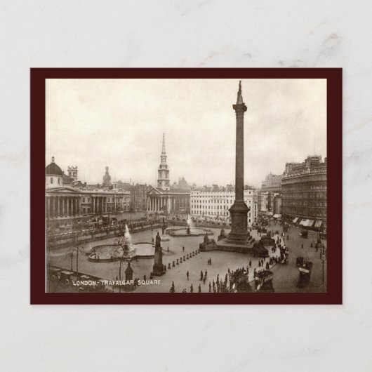 Trafalgar Square, London Vintag Postkarte (Vorderseite)