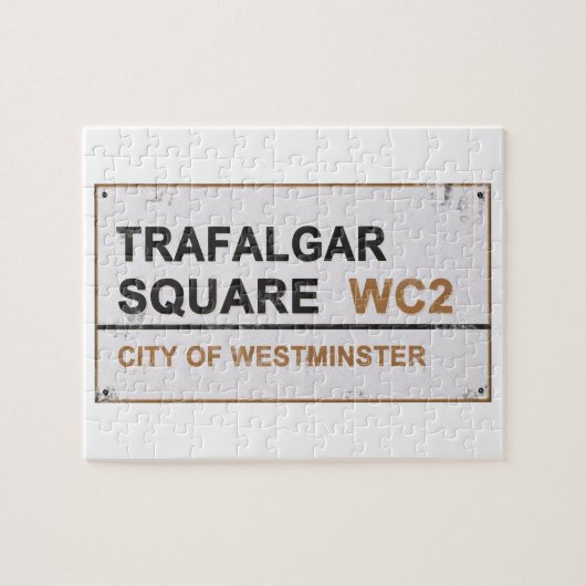 Trafalgar Square London - Vintages Zeichen Puzzle (Horizontal)