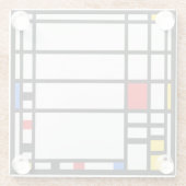 Trafalgar Square - Piet Mondrian - Moderne Kunst Glasuntersetzer (Rückseite)