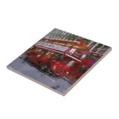 Trafalgar Square Red Double decker Bus, London, Ve Fliese (Seite)