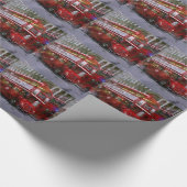 Trafalgar Square Red Double decker Bus, London, Ve Geschenkpapier (Ecke)