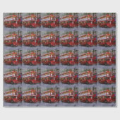 Trafalgar Square Red Double decker Bus, London, Ve Geschenkpapier (Flach)