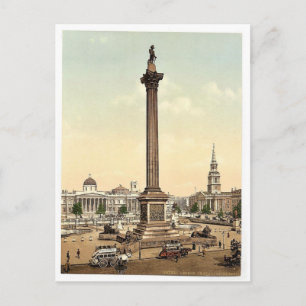 Trafalgar Square und National Gallery, London, Eng Postkarte