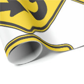Traffic Circle Road Sign Yellow Diamond Geschenkpapier (Rolleneckpunkt)