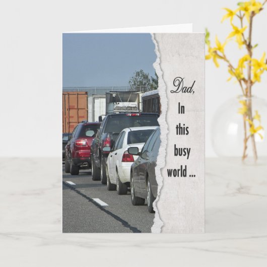 Traffic Jam - Birthday for Dad Karte (Gelbe Blume)