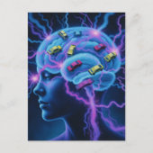 Traffic Jam in The Brain Surreal Postkarte (Vorderseite)