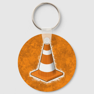 Traffic Safety Cone Splatter Schlüsselanhänger