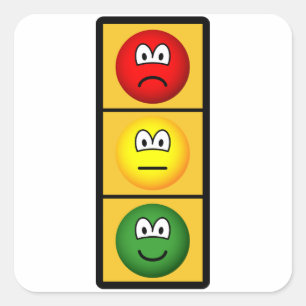 trafficlight-sadhappy.png quadratischer aufkleber