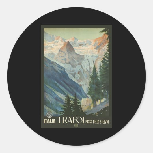 Trafoi Passo dello Stelvio Runder Aufkleber (Vorderseite)