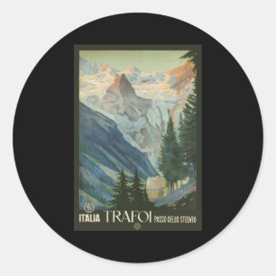 Trafoi Stelviopass Runder Aufkleber