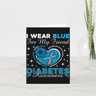 Trag blau für das Bewusstsein für Diabetes bei Fre Karte