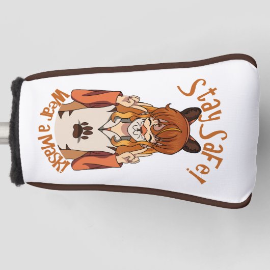 Trag eine Maske! Golf Headcover (Vorderseite)