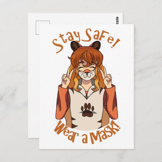 Trag eine Maske! Postkarte (Vorne/Hinten)
