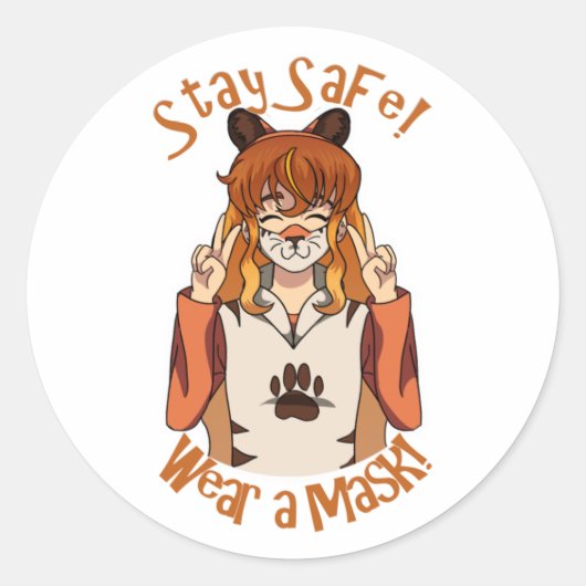 Trag eine Maske! Runder Aufkleber (Vorderseite)
