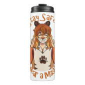 Trag eine Maske! Thermosbecher (Vorderseite)