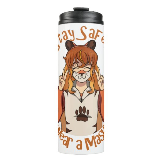 Trag eine Maske! Thermosbecher (Vorderseite)