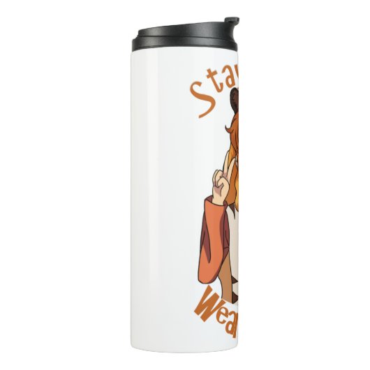 Trag eine Maske! Thermosbecher (Nach links gedreht)