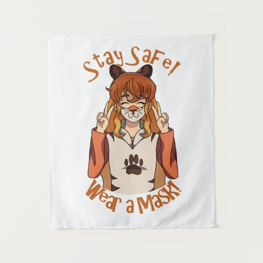 Trag eine Maske! Wandteppich (Vorderseite)