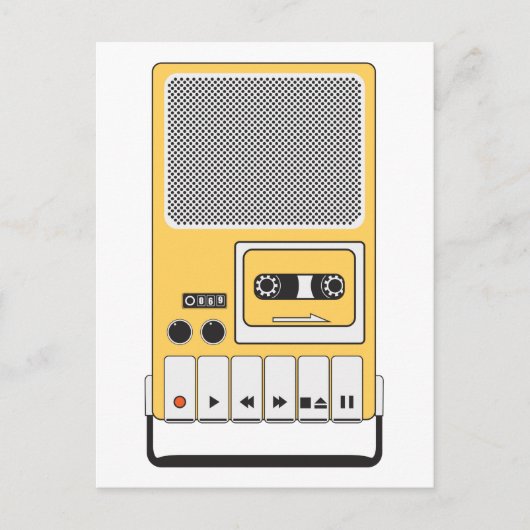 Tragbare Kassettenrekorder Postkarte (Vorderseite)