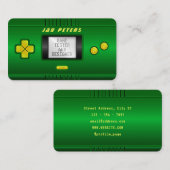 tragbare Konsole mit grünen Imitate Visitenkarte (Vorne/Hinten)