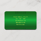 tragbare Konsole mit grünen Imitate Visitenkarte (Rückseite)