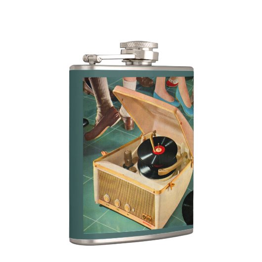 tragbare Plattenspieler und -anzeige der 50er Jahr Flachmann (Rechts)