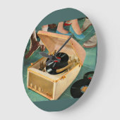 tragbare Plattenspielerwerbung für die 50er Jahre Große Wanduhr (Winkel)