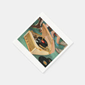 tragbare Plattenspielerwerbung für die 50er Jahre Serviette (Ecke)