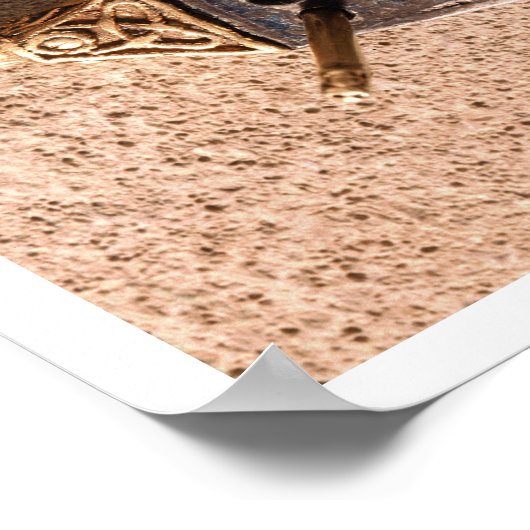 Tragbare Sonnenuhr, Silber und Gold, 10. Jahrhunde Poster (Ecke)